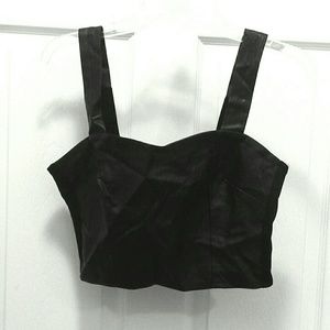 Zip-back Faux Leather Bustier
