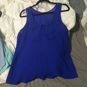 Royal blue sheer top