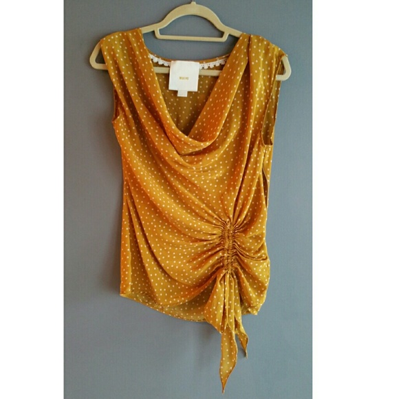 Yellow polka dot blouse