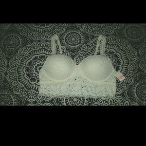 PINK white eyelash bralet