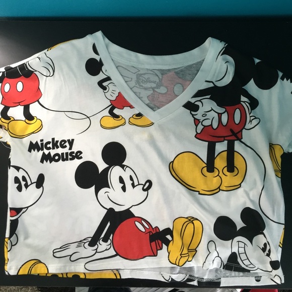 Mickey Mouse white crop top