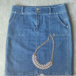 Blue denim Jean slit Skirt