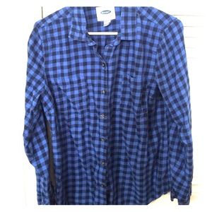 Really Cute Used Blue&Black Flannel Shirt (L)
