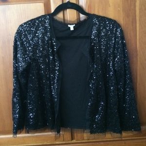JCREW black sequin jacket