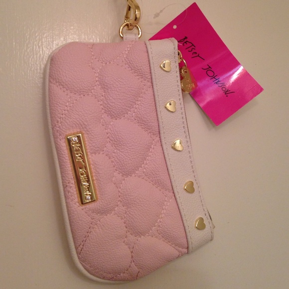 Betsey Johnson pink blush wristlet purse