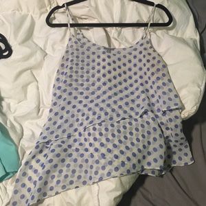 Blue polka dot top