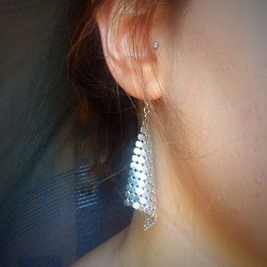 Silver party earrings