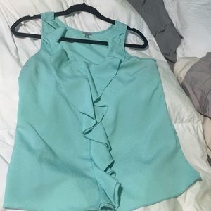 Mint blue top with ruffle waves