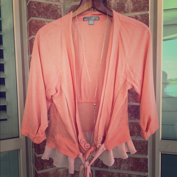 Forever 21 Tie Ruffled Cardigan