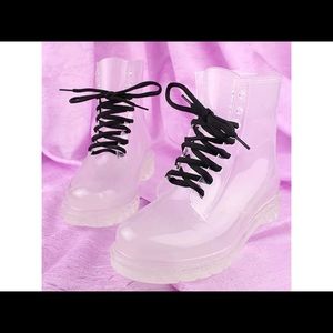 Clear Lace-Up Boots