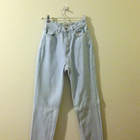 AA light wash high waisted mom jeans
