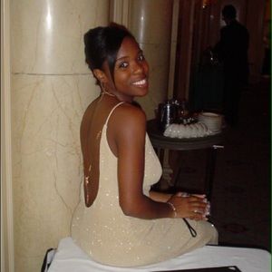 Gold evening gown