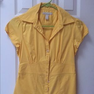 Yellow banana republic short sleeve button down