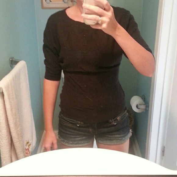 Black Express waffle sweater