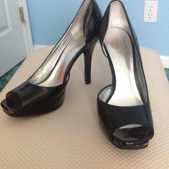 Black Open Toe Heels