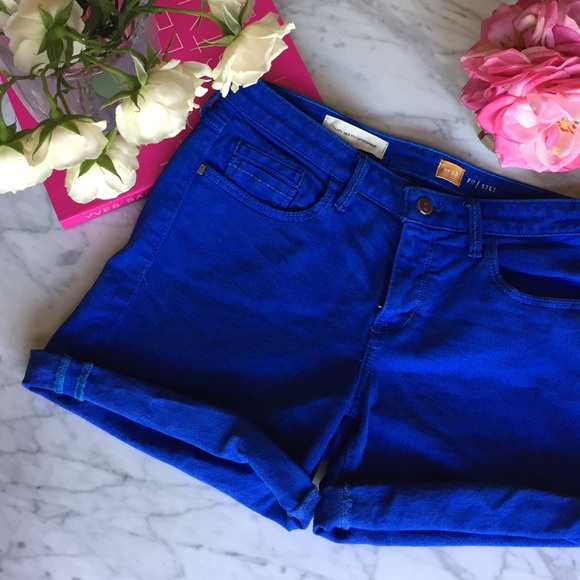 Royal blue roll up shorts