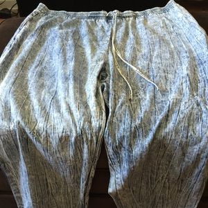 Acid wash linen pants