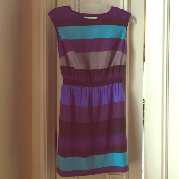 Striped Ann Taylor LOFT Short Sleeved Dress