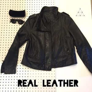 Kenneth Cole black leather jacket