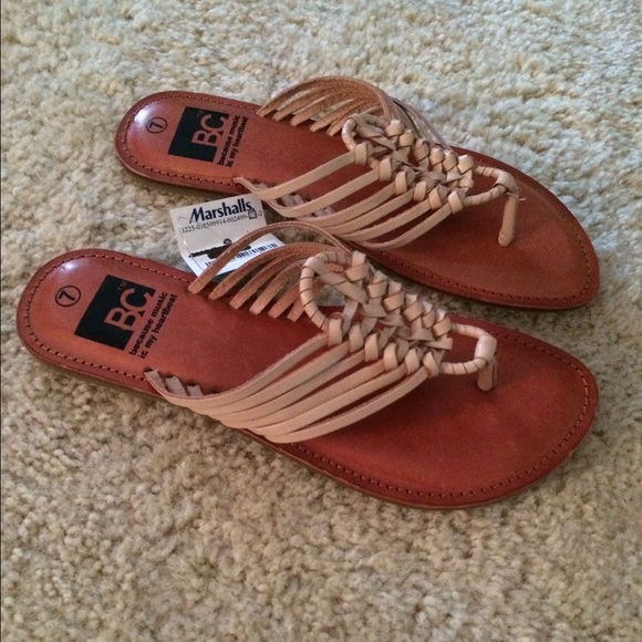 Tan Leather thong sandals
