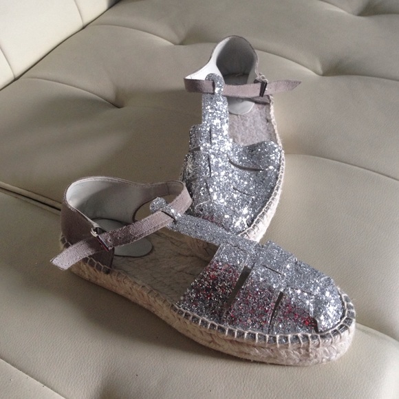glitter espadrilles sandals
