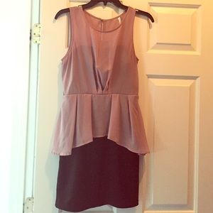 Boutique Stylish dress with sheer overlay