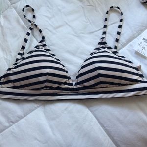 Navy and off-white JCREW bikini top