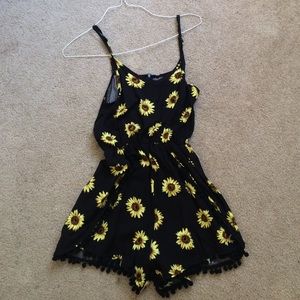Sunflower patterned romper
