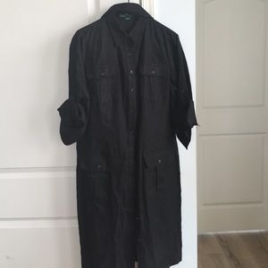 Black linen shirt dress RESERVED