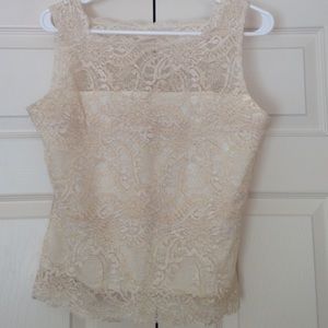 Champagne lace top