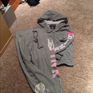 VS pink hoodie and sweat pants set
