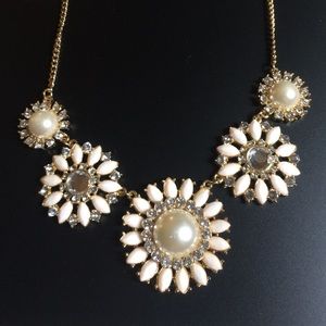 White and crystal Wallis statement necklace