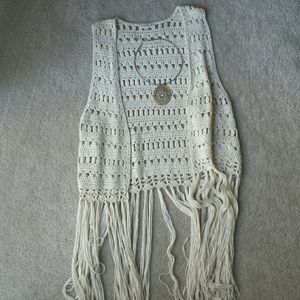 Shabby chic cream knit cover top