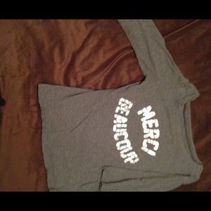 Merci Beaucoup grey 1/4 sleeve shirt