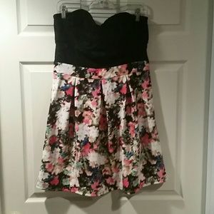 Strapless floral dress