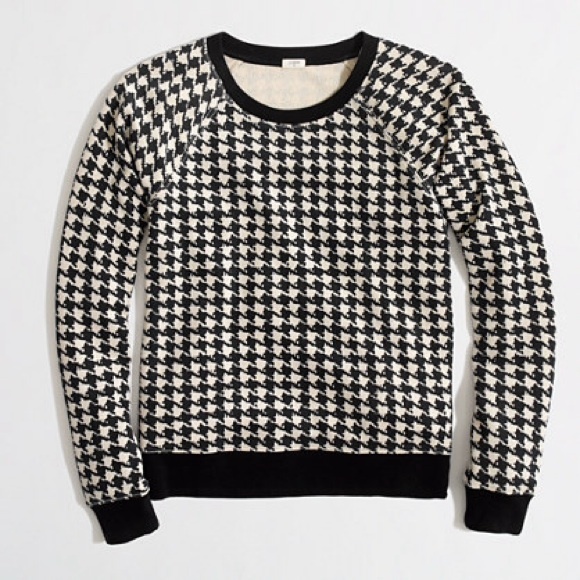 Nwot J crew houndstooth cotton sweatshirt xs