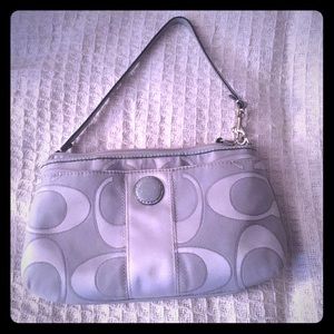 Silver coach wristlet!