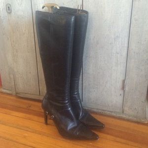 Michel Perry Black Knee High Boots