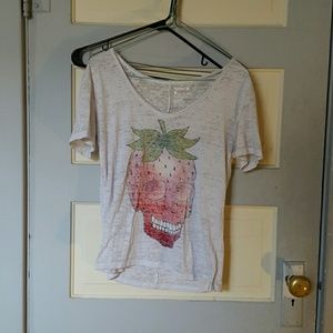Skull strawberry cropped top