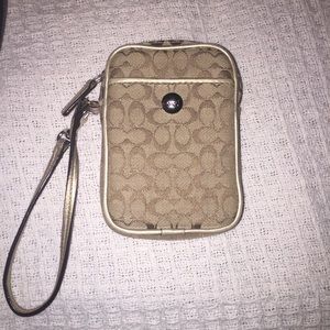 Brown coach wristlet