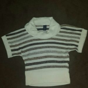 Faded glory ivory and brown striped sweater size s