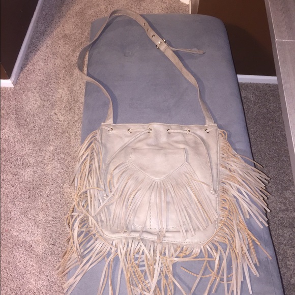 Grey Fringe Handbag