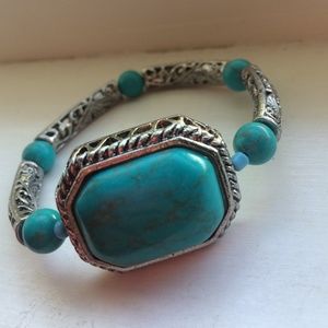 Turquoise and silver bracelet