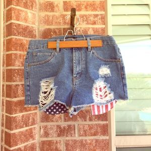 ADORABLE American Flag Cut-Offs :)