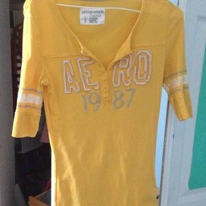 Yellow 3/4 Sleeve Baseball Tee
