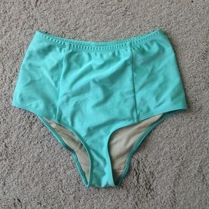 Aqua High Waisted Bikini Bottoms