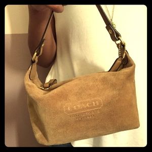 Suede tan authentic COACH purse bag