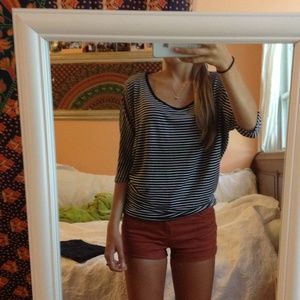 Francesca's Black and White Cut-back top