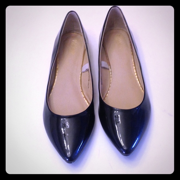 Black patten leather flats