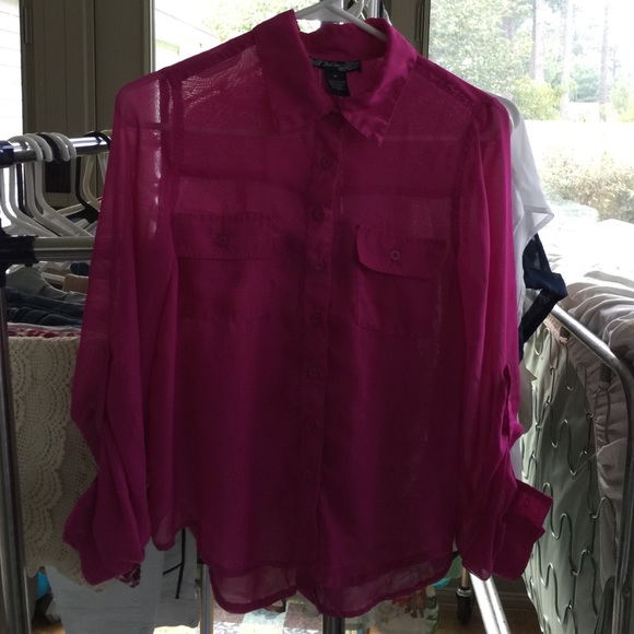 Fuchsia sheer top